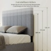 Afbeelding van Homcom Hoofdbord van Polyester en Metaal - 160L x 10B x 106-126H cm - Grijs