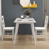 Afbeelding van HOMCOM Eetkamerstoel van Grenenhout 41,5L x 46B x 90H cm Wit