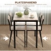 Afbeelding van HOMCOM Eettafelset MDF en Metaal 100x63x76,5 cm Eikenhout