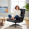 Afbeelding van Homcom Relaxfauteuil met Voetensteun - Kunstleer, Metaal - Zwart