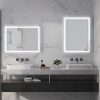 Afbeelding van HOMCOM badkamerspiegel - glas en kunststof - 80L x 60B x 4H cm - zilver