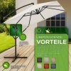 Afbeelding van tillvex® Rechthoekige Aluminium Parasol Ø 330 cm met Afdekking en Windscherm
