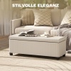 Afbeelding van HOMCOM Zitbank met Opbergruimte - Polyester, Staal - 112L x 42B x 40H cm - Beige