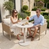 Afbeelding van HOMCOM Eettafel van Staal - 60x60x72 cm - Beige