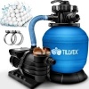 Afbeelding van Tillvex Zandfiltersysteem 13.200L/h tot 40.000L + 1200g Filterkogels - Zwembadfilter Blauw