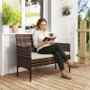 Afbeelding van Outsunny Rattan 2-zitsbank - PE-rattan, staal - 115L x 63B x 85H cm - Khaki
