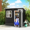 Afbeelding van Outsunny Tuinhuis van staal 211L x 133B x 190H cm - Donkergrijs