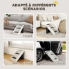 Afbeelding van PawHut Opvouwbare Hondentrap met 3 Treden, Antislip, Crème, Voor Huisdieren tot 10 kg