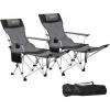 Afbeelding van Outsunny Liggende Campingstoel - Metaal, Oxford-stof - 125L x 48B x 90H cm - Grijs