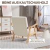 Afbeelding van HOMCOM Sessel van polyester, schuimstof - 80L x 65B x 83H cm - Crèmewit