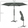 Afbeelding van Outsunny Patio Parasol met Offset - Metaal, Polyester - Ø293 x 243H cm - Donkergrijs