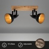 Afbeelding van BRILONER HOUT & STIJL - Draaibare Plafondlamp - 2-lichts E14 - Hout en Metaal - Zwart en Goud