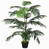 Afbeelding van Outsunny Decoratieve Kunststofpalm met 20 Bladeren, Kunstplant met Pot voor Binnen en Buiten 140cm h