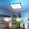Afbeelding van RGB LED Paneel Deckenlamp met afstandsbediening, 24W, 1400lm, zwart, 45x7,1 cm
