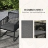 Afbeelding van Outsunny 3-delige rotan tuinset met kussens voor zwart balkon