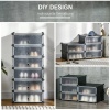 Afbeelding van HOMCOM - DIY Schoenenkast - Kunststof - Ijzer - Zwart en Wit