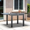 Afbeelding van Outsunny Tuin Eettafel Aluminium, Gehard Glas Zwart