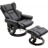 Afbeelding van HOMCOM Relaxfauteuil met voetensteun - Kunstleer, staal - Zwart