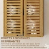 Afbeelding van HOMCOM Bamboe Wandkast 60x20x60cm Natuurlijk Hout