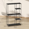 Afbeelding van HOMCOM Draagbare Stoffen Kast met Kledingstang en Planken, Zwart, 111 x 43 x 185 cm
