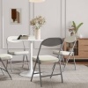 Afbeelding van HOMCOM Vouwstoel van Polyester, Staal 48,5L x 45B x 82H cm Crèmewit