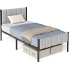 Afbeelding van VASAGLE - Bed - Metalen Bed met Gestoffeerd Hoofdbord - Stalen Frame - Tot 250 kg draagvermogen