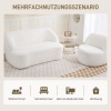 Afbeelding van HOMCOM 2-zits Sofa, 142 cm, gebogen design, crèmewit, geen montage nodig, voor woonkamer
