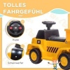 Afbeelding van HOMCOM Elektrische Rij-Op Constructieauto Geel, Kunststof en IJzer, 74,5 x 36 x 43,5 cm