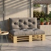Afbeelding van Outsunny 2-zits palettenkussen 120x80x12cm, waterafstotend, donkergrijs tuinbankkussen
