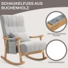 Afbeelding van HOMCOM Schommelstoel - Linnenlook - Hout - met Zijvak en Kussen