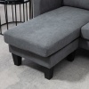 Afbeelding van HOMCOM hoekbank - polyester - schuim - donkergrijs