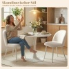 Afbeelding van HOMCOM Eetkamerstoel - Crème-wit, Polyester en Metaal, 57,5x50,5x78,5 cm
