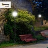 Afbeelding van Outsunny Solar LED Tuinlantaarn, 30/60 lumen, roestvrij staal, zwart, Ø 26,5 x 177 cm