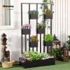 Afbeelding van Outsunny Muurplantenbak met Trellis, Massief Hout, 90 x 45 x 170 cm, Zwart