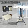 Afbeelding van Outsunny Hollywoodschommel met verstelbaar zonnescherm, 2-zits, 220kg belastbaar, crème wit
