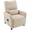Afbeelding van Beige fluwelen relaxfauteuil met armleuning voor één persoon