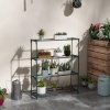 Afbeelding van Outsunny Bloemenrek, 4 niveaus, staal, 89 x 28 x 107 cm, groen, voor binnen en buiten