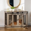 Afbeelding van PawHut hondenkennel met dubbele deuren, 120 x 60 x 88,5 cm, voor middelgrote honden, eikenhout