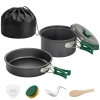 Afbeelding van Outsunny 8-delige camping kookset met anti-verbrandingsgrepen, voor 2 personen, grijs