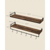 Afbeelding van Wandplank set van 2 - 60 cm breed - Rustiek bruin en matzwart