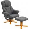 Afbeelding van HOMCOM Relaxfauteuil met Ottoman - Donkergrijs, 79L x 80B x 104H cm