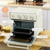 Afbeelding van HOMCOM mini-oven 20L, 5-in-1 pizzaoven met bakplaat, frituurmand en timer, crèmewit