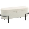 Afbeelding van HOMCOM Opslag Ottoman van Polyester en Staal, 114,5L x 40B x 48H cm, Roomwit