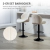 Afbeelding van HOMCOM Barkruk van Polyester en Staal, 50L x 48B x 94-115H cm, Beige