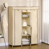 Afbeelding van HOMCOM Opvouwbare Stoffenkast met 8 Niveaus voor Slaapkamer of Gang - Beige 125 x 43 x 162,5 cm