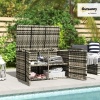 Afbeelding van Outsunny Buiten Kist, 350 l, 2 niveaus, PE-rotan, met gasveren en stalen frame, 118 x 57 x 69 cm, gr