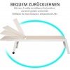 Afbeelding van Outsunny - Tuinligstoel - 5-Traps Rugleuning - Crèmewit