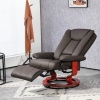 Afbeelding van HOMCOM Relaxstoel Bruin Kunstleer, Houtcomposiet - 78L x 88B x 103H cm - Bruin