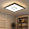 Afbeelding van Briloner Leuchten - Led-plafondlamp, 22 W, 3000 lumen, vierkant, wit-zwart met achtergrondlicht