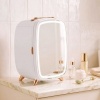 Afbeelding van HOMCOM Mini Koelkast van Kunststof en Glas - 24,3L x 19,4B x 35,6H cm - Wit